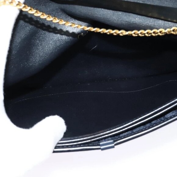 Christian Dior Trotter Canvas Chain Shoulder Bag Navy Gold Auth 125985 - Picture 11 of 16